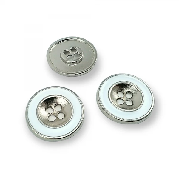 İki Delikli Mineli Metal 25 mm 40 boy Düğme Mont ve Trençkot Düğmesi E 774