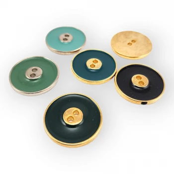 Two Holes Enameled Metal Button 27,6 mm 44 L Coat and Trench Coat Button E 887