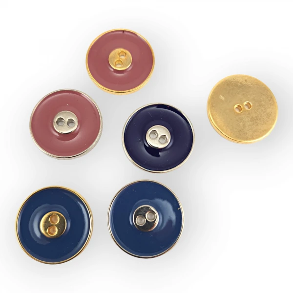 İki Delikli Mineli Metal Düğme 27,6 mm 44 boy Mont ve Trençkot Düğmesi E 887