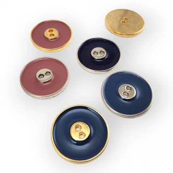Two Holes Enameled Metal Button 27,6 mm 44 L Coat and Trench Coat Button E 887