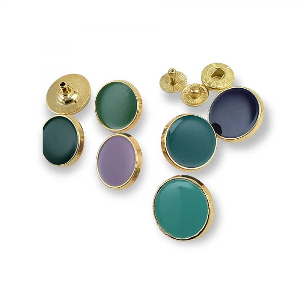 Enamel Snap Fasteners Flat Coin Shape 18 mm - 29 L E 1002 MN Enamel Snap Fasteners Flat Coin Shape 18 mm - 29 L E 1002 MN