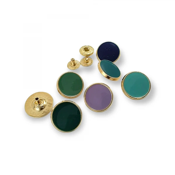 Enamel Snap Fasteners Flat Coin Shape 18 mm - 29 L E 1002 MN Enamel Snap Fasteners Flat Coin Shape 18 mm - 29 L E 1002 MN
