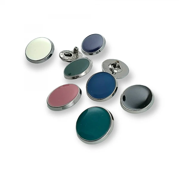 Enamel Snap Fasteners Flat Coin Shape 18 mm - 29 L E 1002 MN Enamel Snap Fasteners Flat Coin Shape 18 mm - 29 L E 1002 MN