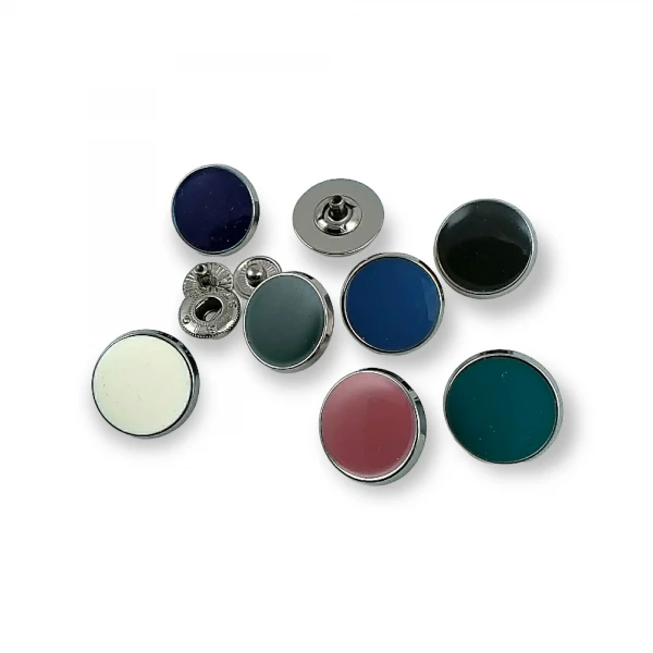 Enamel Snap Fasteners Flat Coin Shape 18 mm - 29 L E 1002 MN Enamel Snap Fasteners Flat Coin Shape 18 mm - 29 L E 1002 MN