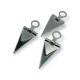 Zipper Pull 4 cm With Black Epoxy Triangle Shape Zipper Pulls for Coats and Jackets E 1787