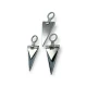 Zipper Pull 4 cm With Black Epoxy Triangle Shape Zipper Pulls for Coats and Jackets E 1787