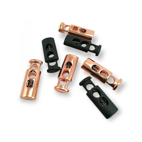 Metal Cord Lock with 6 mm Lace-up Entry Double Hole Stopper E 214 Metal Cord Lock with 6 mm Lace-up Entry Double Hole Stopper E 214