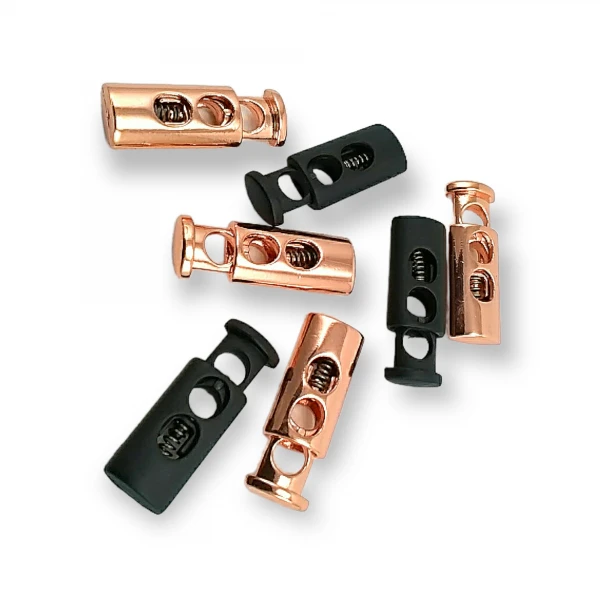 Metal Cord Lock with 6 mm Lace-up Entry Double Hole Stopper E 214 Metal Cord Lock with 6 mm Lace-up Entry Double Hole Stopper E 214
