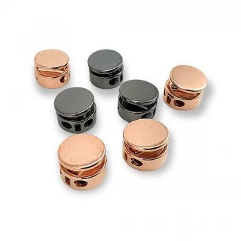 Mine Stopper Cord Lock with Double Lace-Up Hole Single Push Button 15 mm E 2206