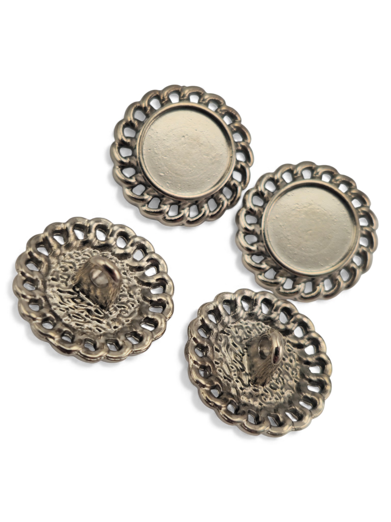 Knitted Frame Embossed Button 17.5 mm - 27 size Knitted Frame Embossed Button 17.5 mm - 27 size