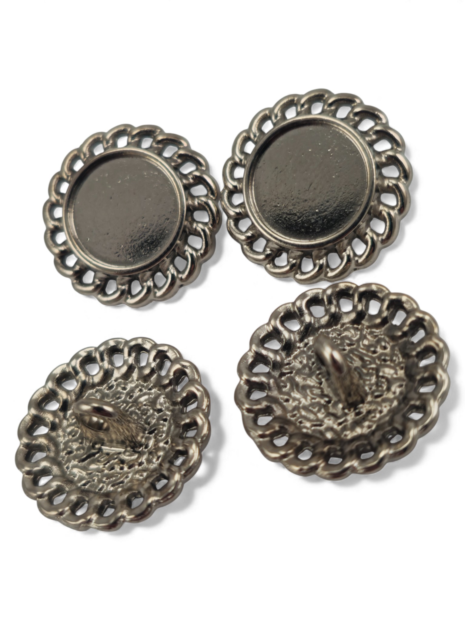 Knitted Frame Embossed Button 17.5 mm - 27 size Knitted Frame Embossed Button 17.5 mm - 27 size