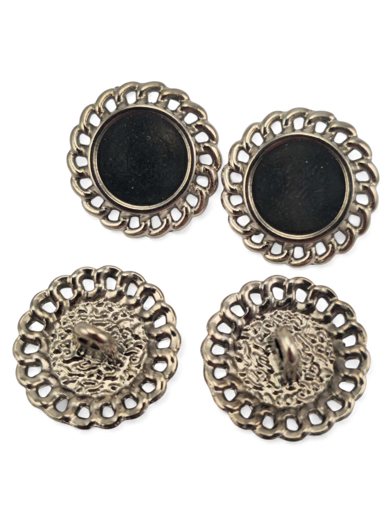 Knitted Frame Embossed Button 17.5 mm - 27 size Knitted Frame Embossed Button 17.5 mm - 27 size
