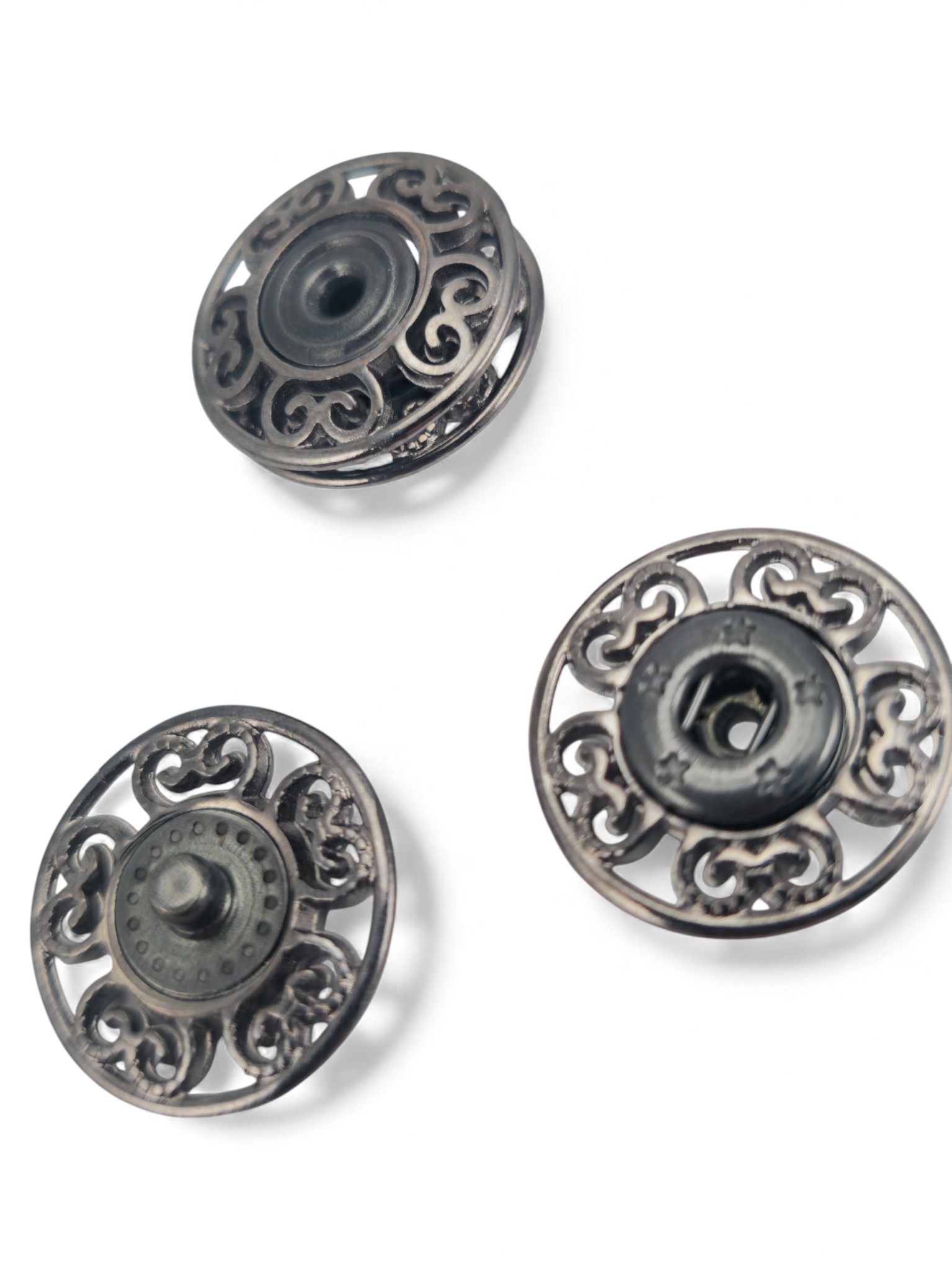 carved flower – baroque curl pattern snap fastener 20 mm carved flower – baroque curl pattern snap fastener 20 mm