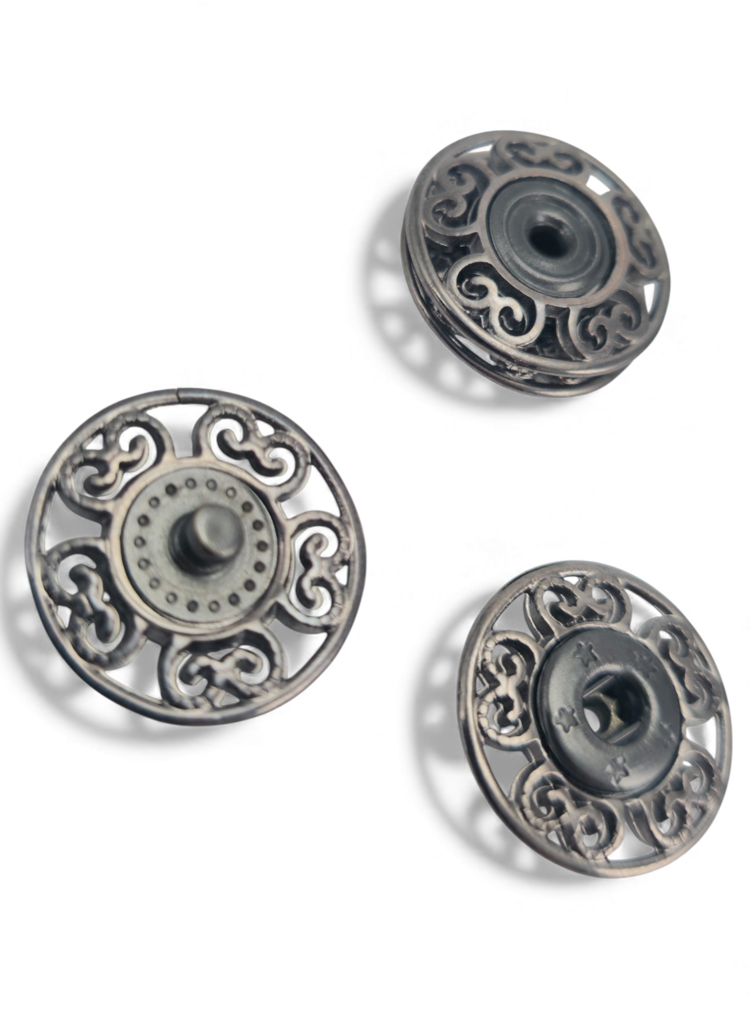 carved flower – baroque curl pattern snap fastener 20 mm carved flower – baroque curl pattern snap fastener 20 mm