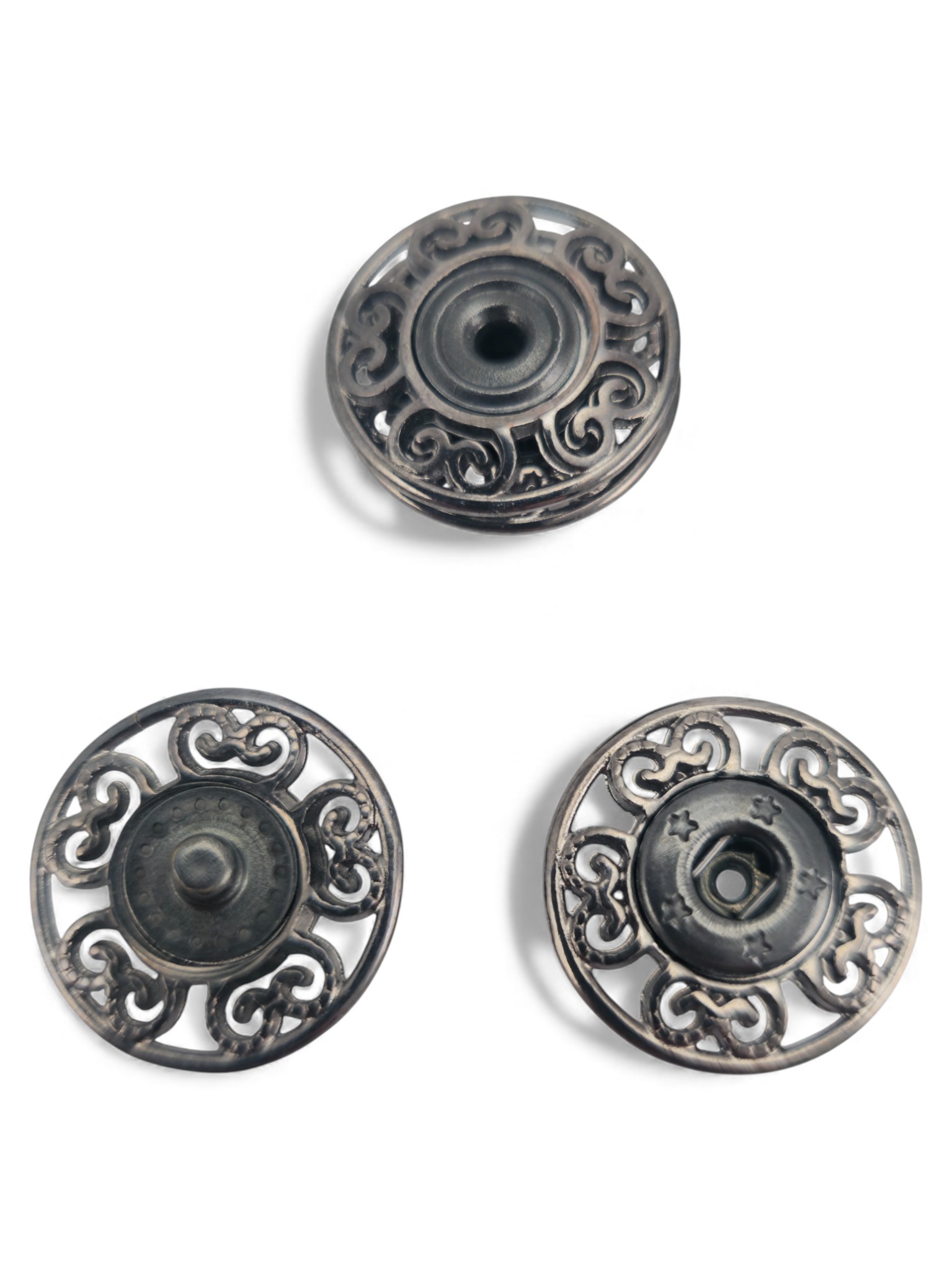 carved flower – baroque curl pattern snap fastener 20 mm carved flower – baroque curl pattern snap fastener 20 mm