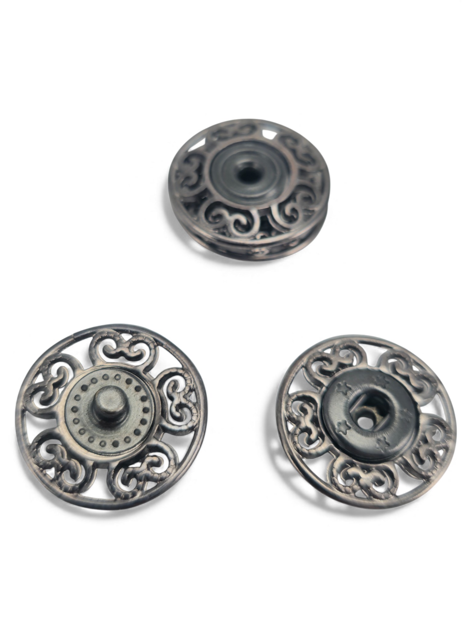 carved flower – baroque curl pattern snap fastener 20 mm carved flower – baroque curl pattern snap fastener 20 mm