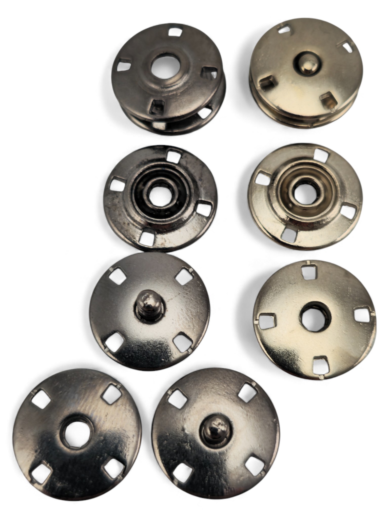4 Hole Round Snap Fastener with Sewing Slot 17 mm - 26 size