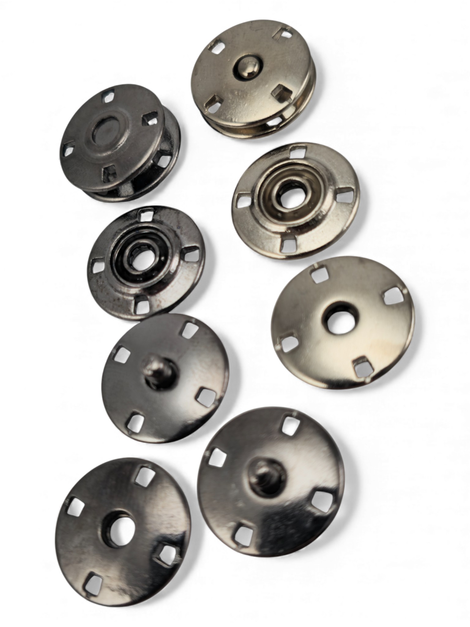 4 Hole Round Snap Fastener with Sewing Slot 17 mm - 26 size