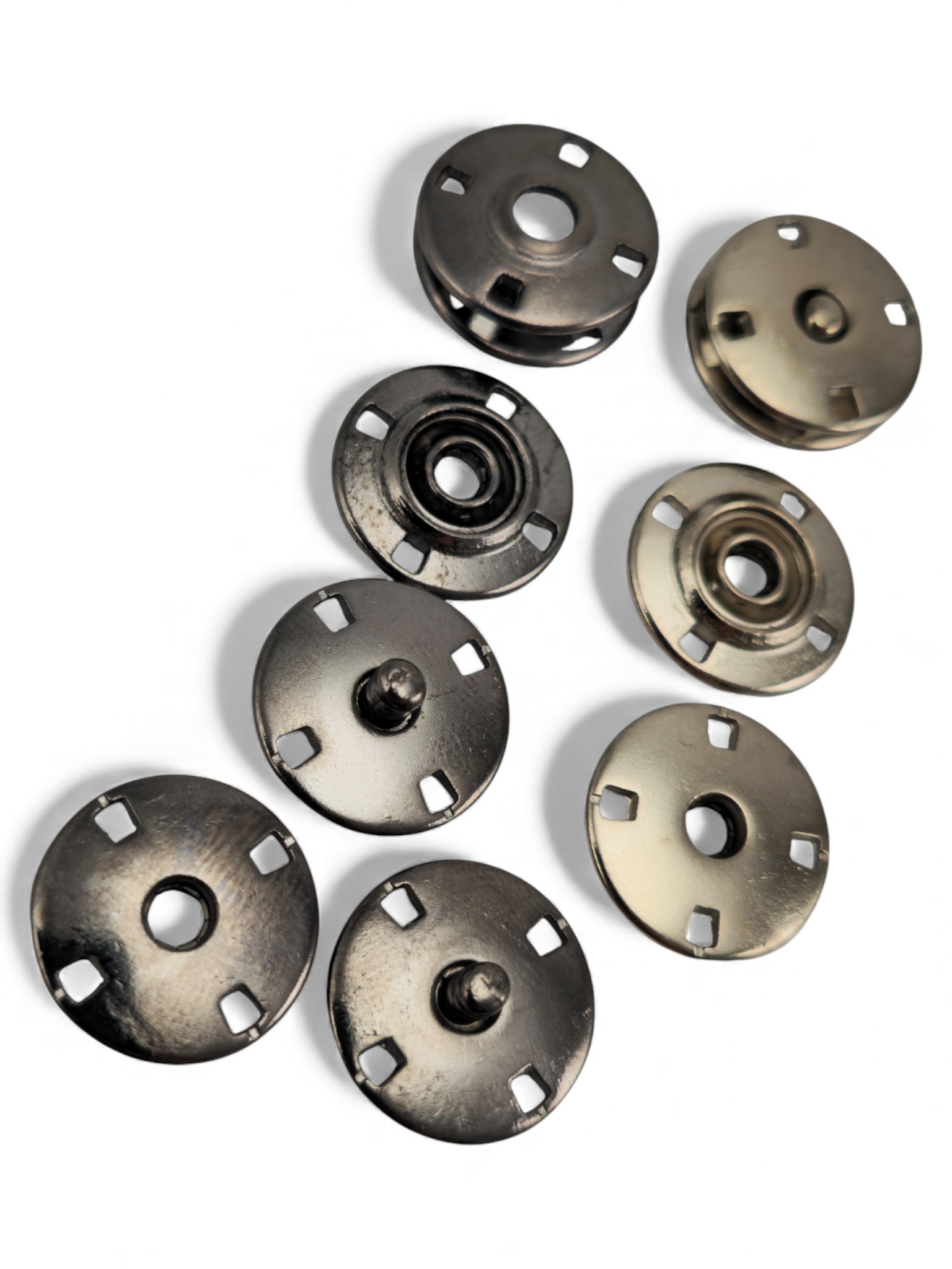4 Hole Round Snap Fastener with Sewing Slot 17 mm - 26 size