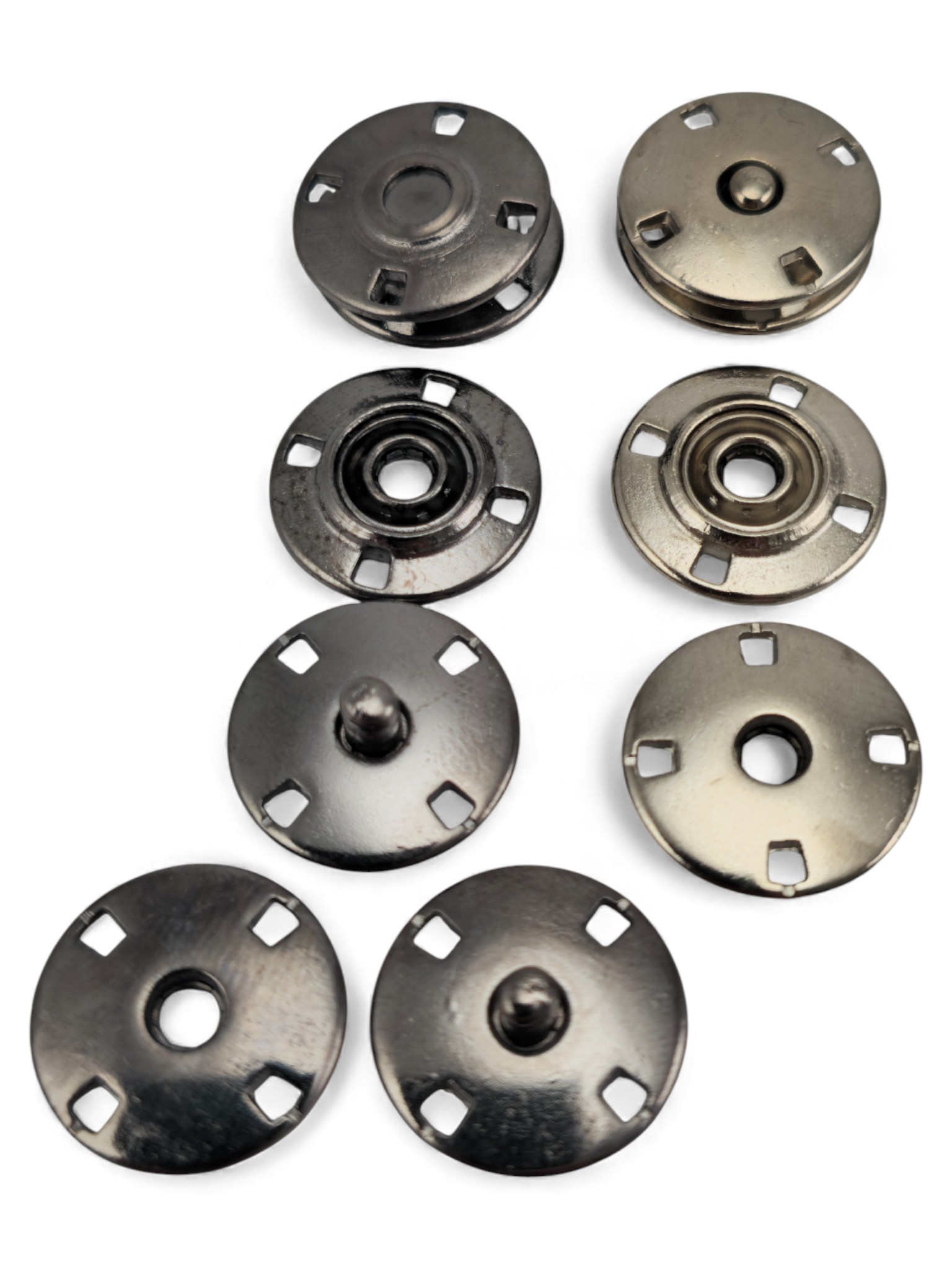 4 Hole Round Snap Fastener with Sewing Slot 17 mm - 26 size
