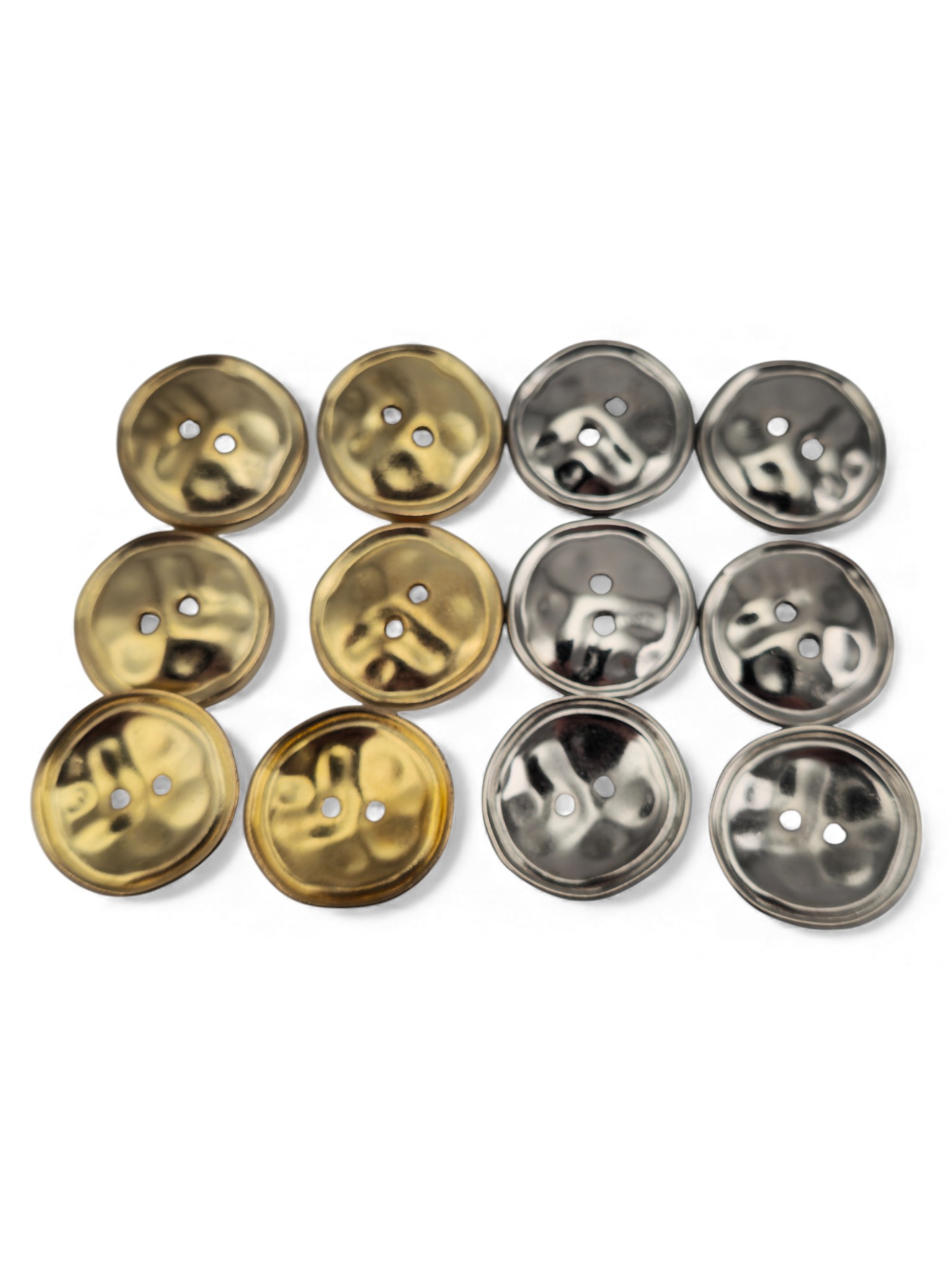 Hammered 2 Hole Zamak Button 20 mm - 32 size