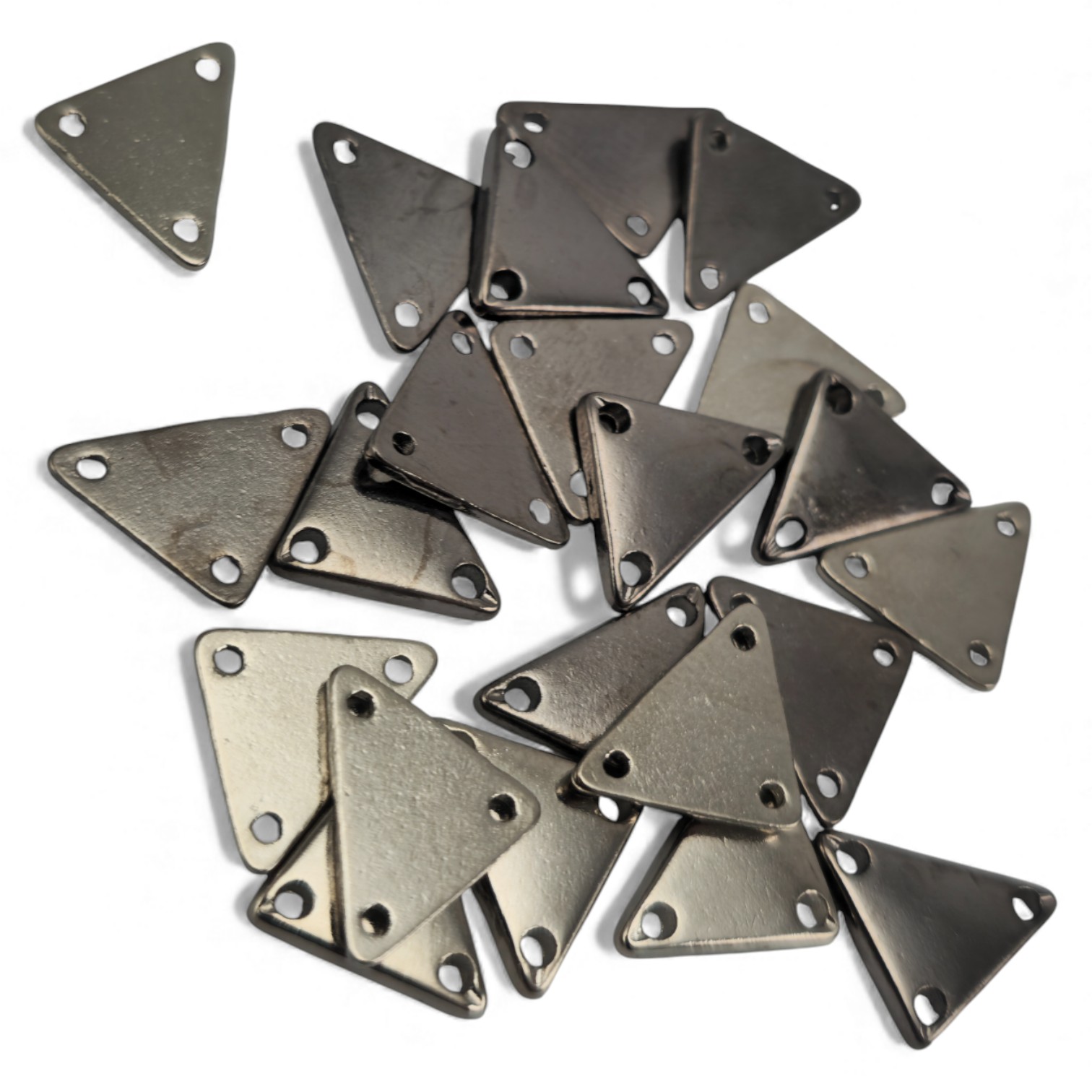 Triangle Metal Label Plate with 3 Holes 14 mm x 10 mm