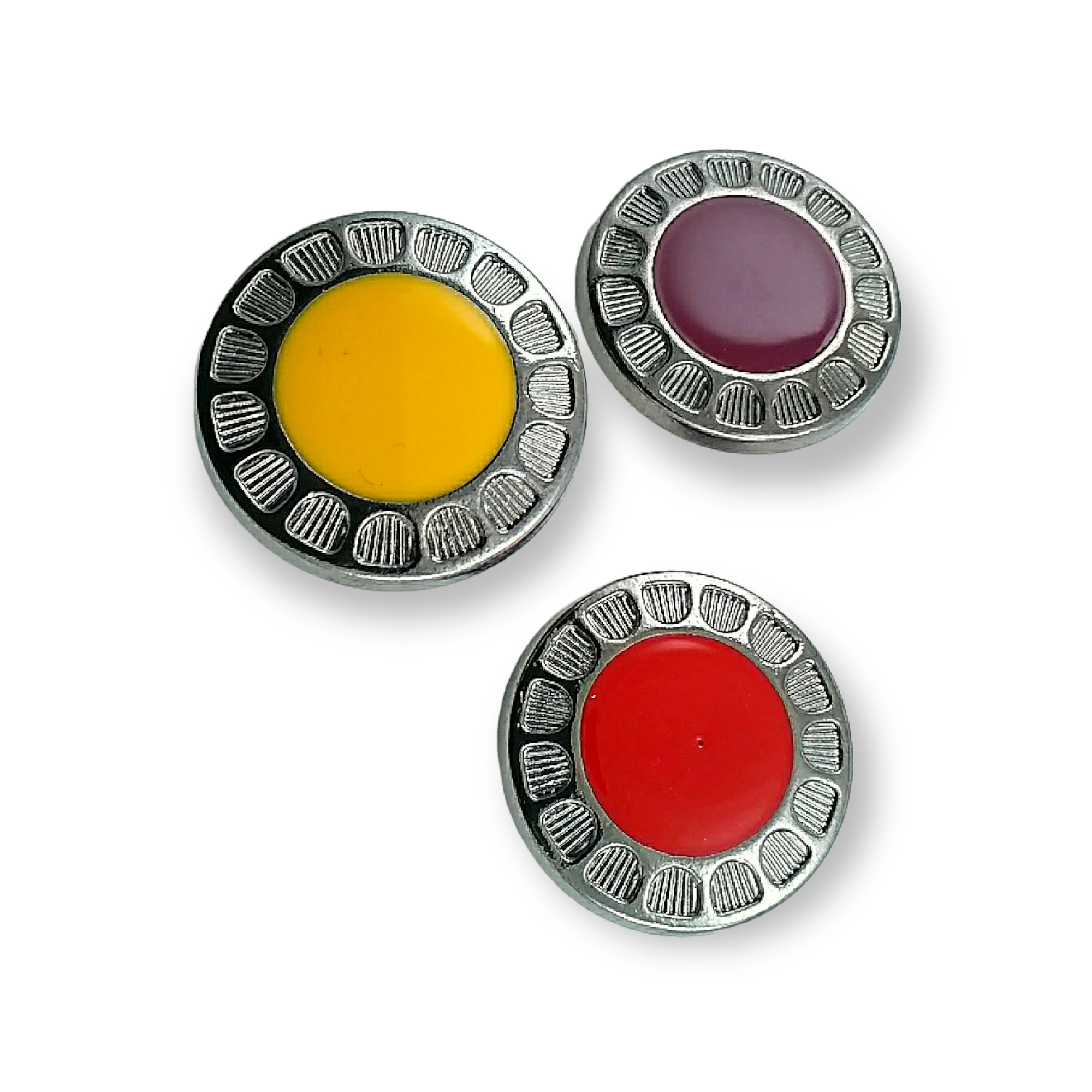 Enamel Shank Button 27 mm - 48 L Zamak Metal Edge Pattern B 75 Enamel Shank Button 27 mm - 48 L Zamak Metal Edge Pattern B 75