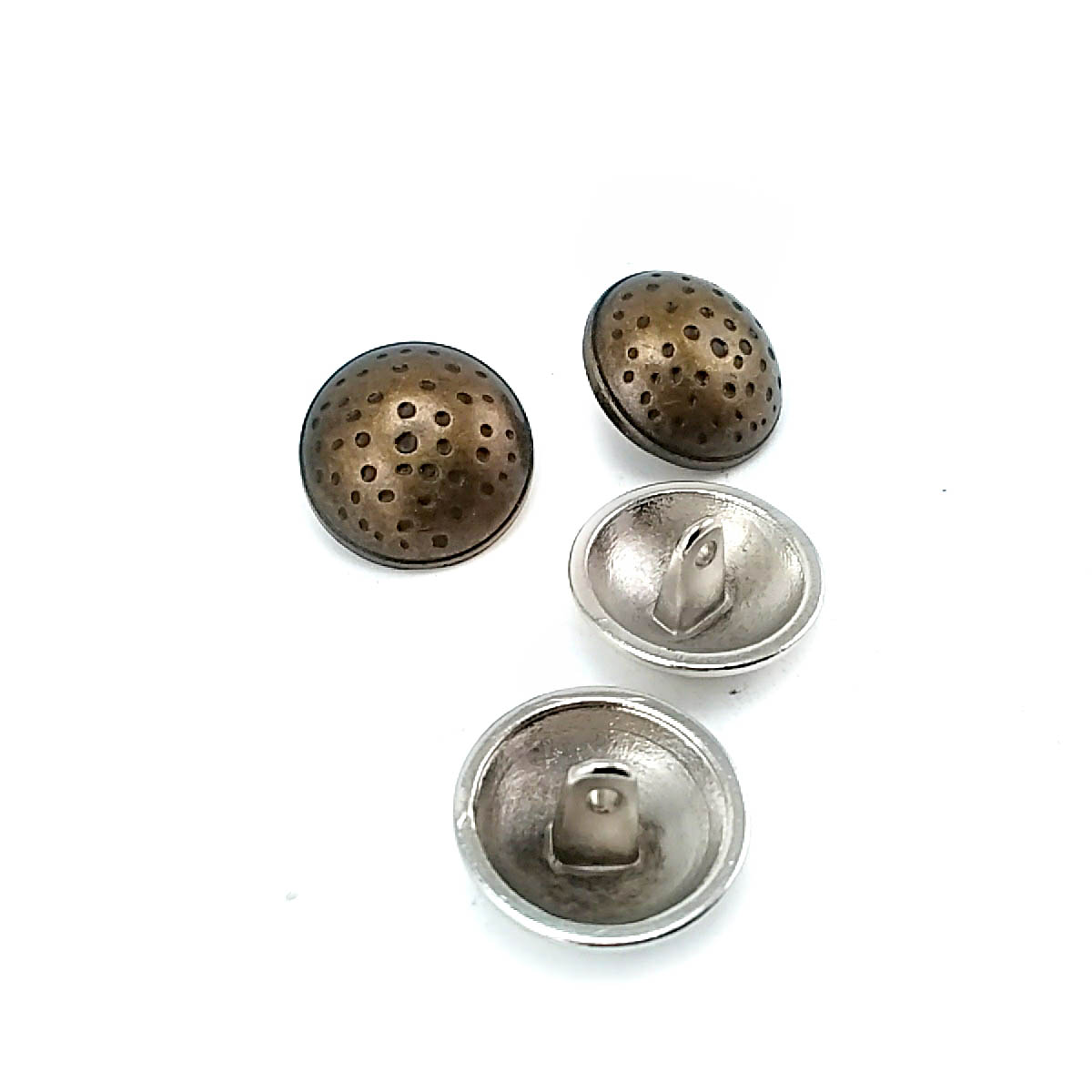 Dotted 20 mm Footed metal button - 33 lignes