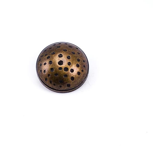 Dotted 20 mm Footed metal button - 33 lignes