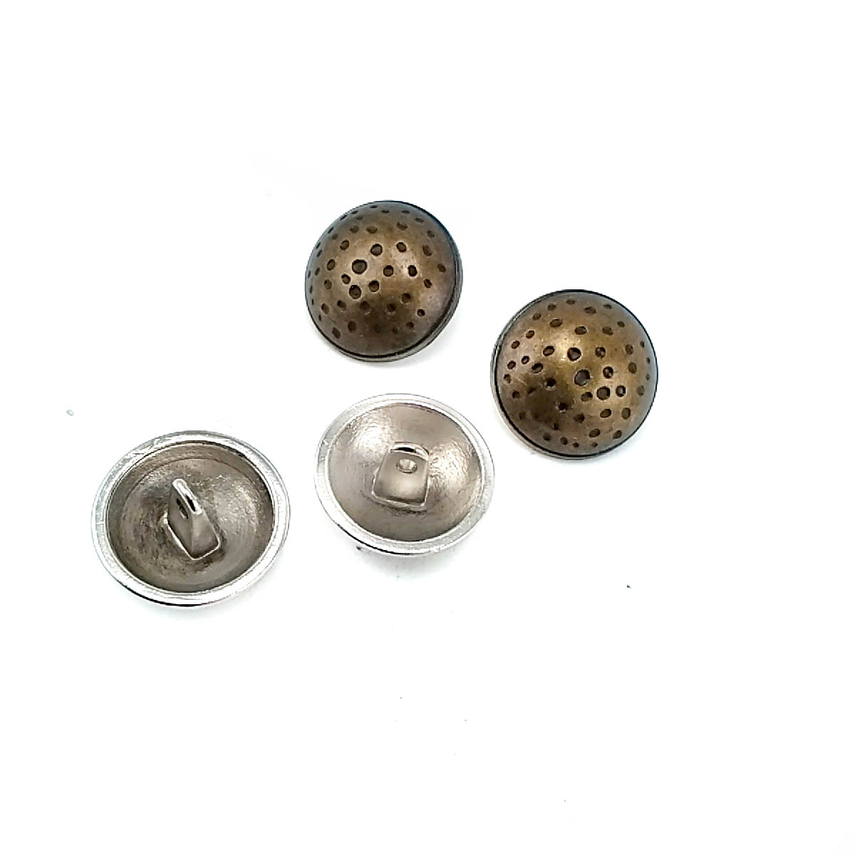 Dotted 20 mm Footed metal button - 33 lignes