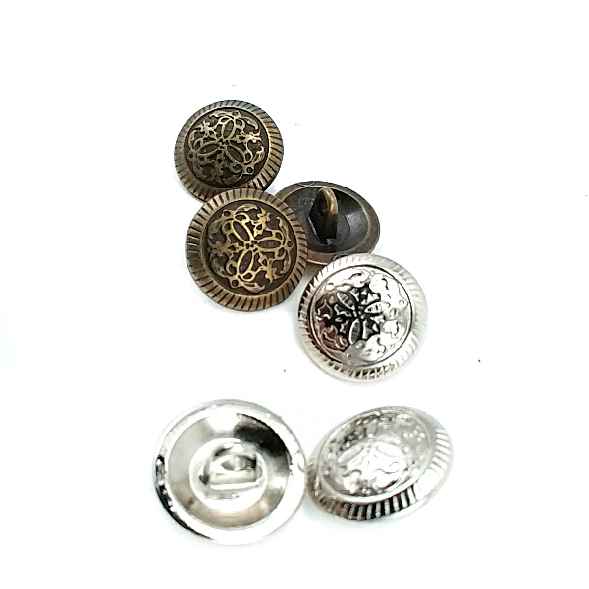 15 mm Red / Burgundy Shank Button front and detail view
