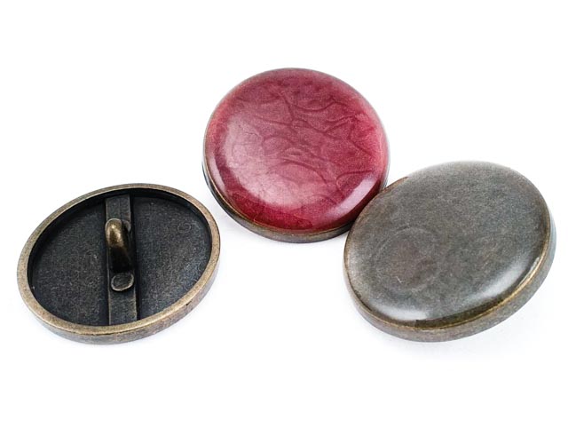 28 mm Enamel / Colored Shank Button front and detail view