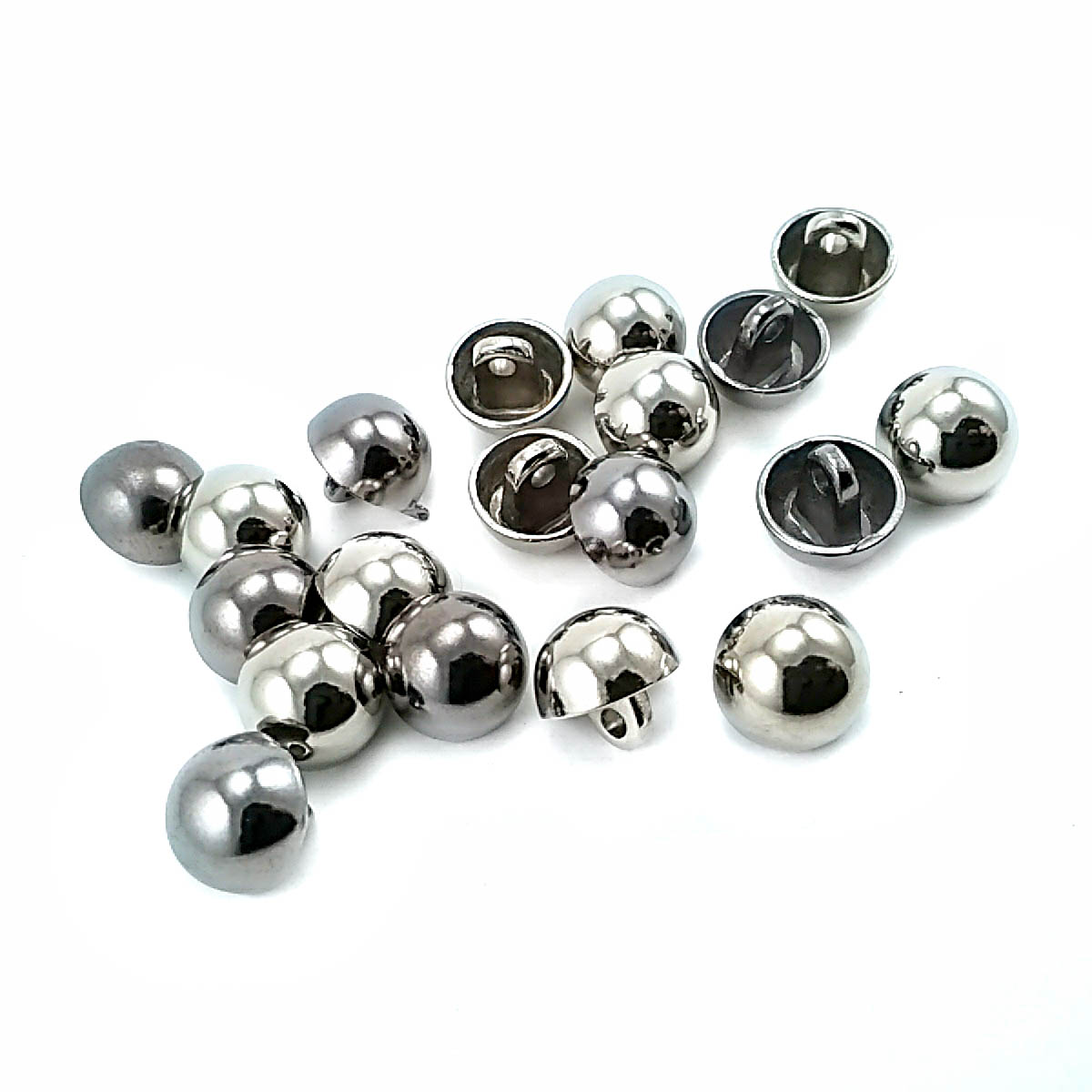Shank Button 11 mm - 18 L Metal Shank Half Ball Button E 1092