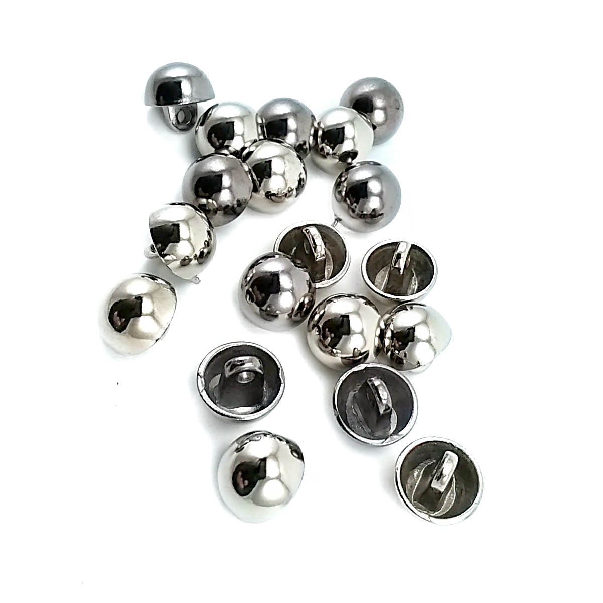 Shank Button 11 mm - 18 L Metal Shank Half Ball Button E 1092