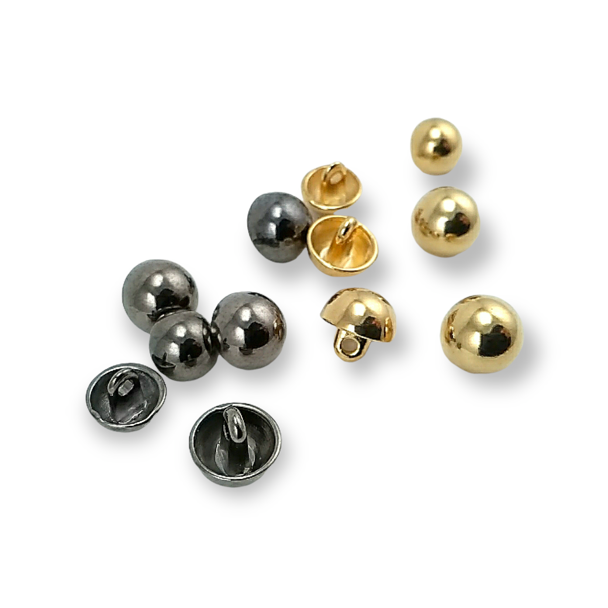 Shank Button 11 mm - 18 L Metal Shank Half Ball Button E 1092 Shank Button 11 mm - 18 L Metal Shank Half Ball Button E 1092