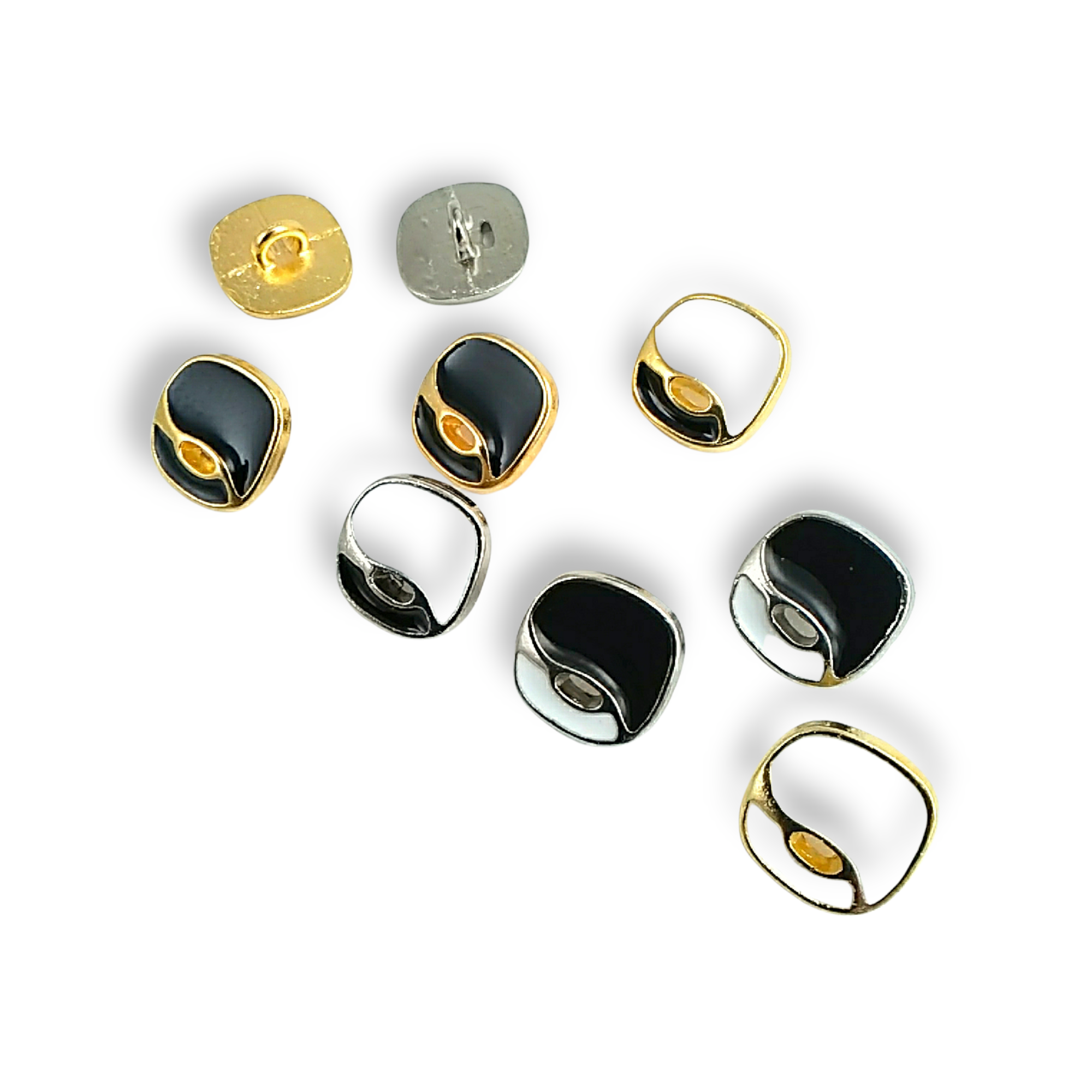 Enamel Shank Button Aesthetic Zamak Button 14 x 14 mm E 1129
