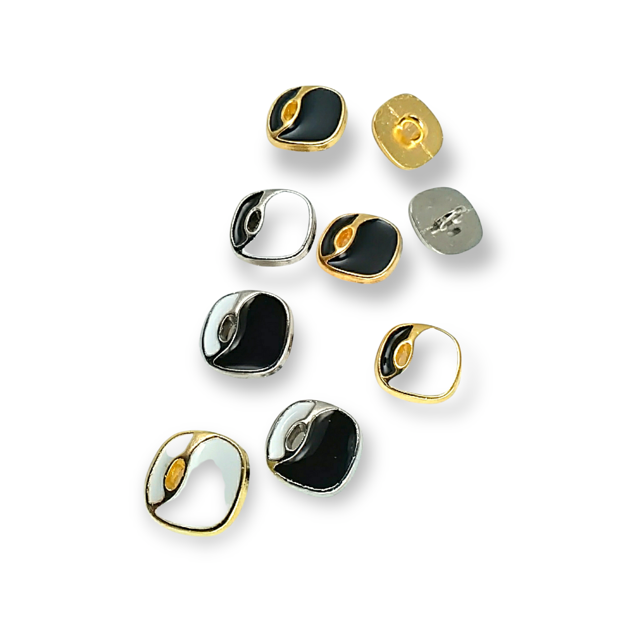 Enamel Shank Button Aesthetic Zamak Button 14 x 14 mm E 1129