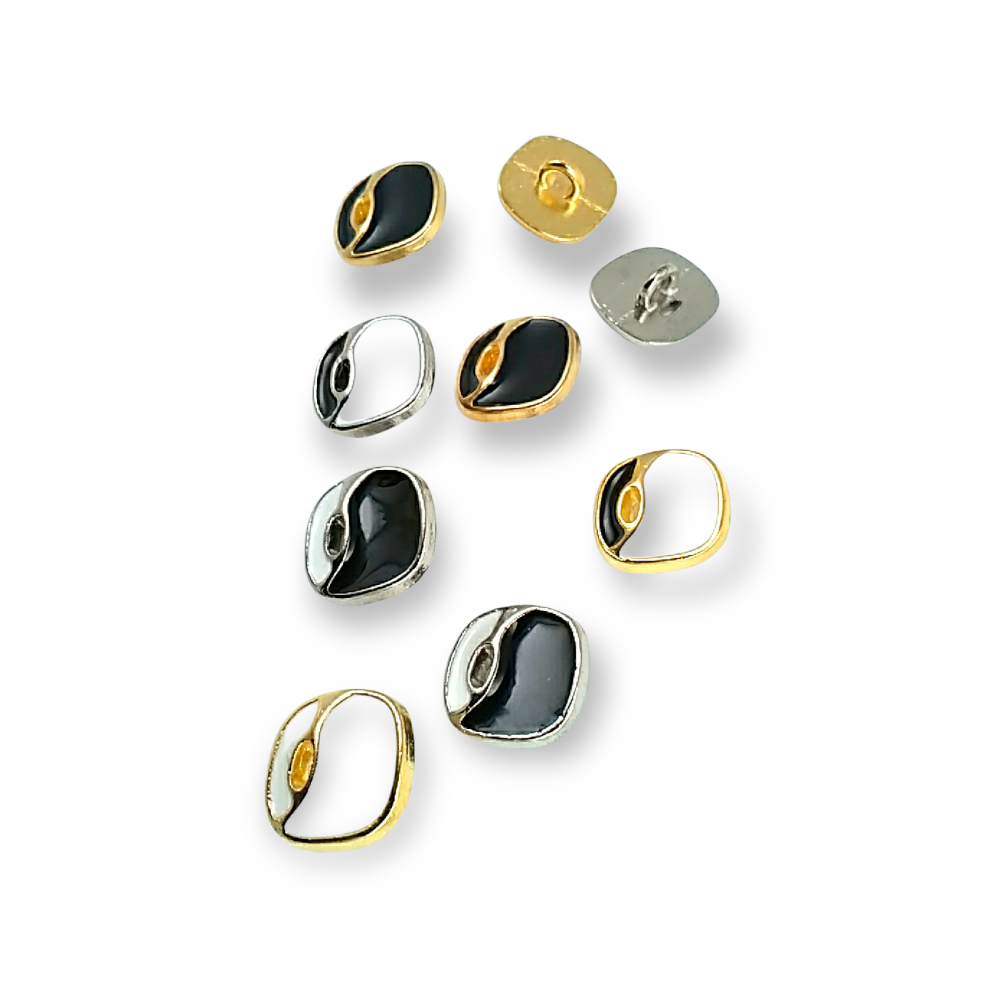 Enamel Shank Button Aesthetic Zamak Button 14 x 14 mm E 1129