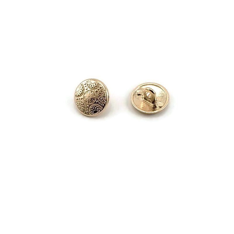 15 mm - 24 L Gold plated Cufflink Shank Button Motif Patterned