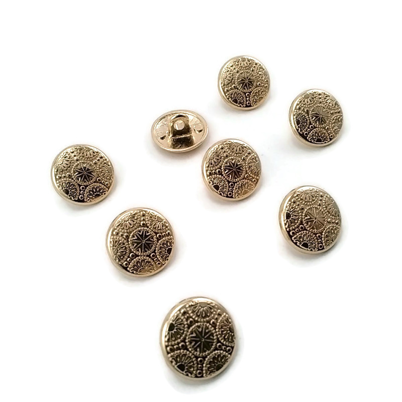 15 mm - 24 L Gold Plated Blazer Jacket Button Cufflinks Set of 8 Motif Patterned 15 mm - 24 L Gold Plated Blazer Jacket Button Cufflinks Set of 8 Motif Patterned