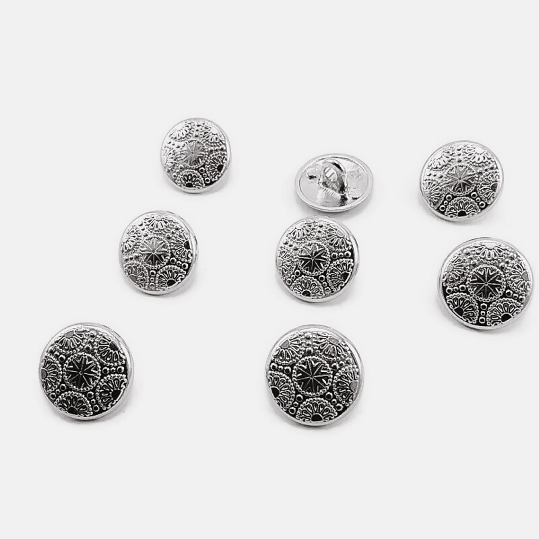 15 mm - 24 L Gold Plated Blazer Jacket Button Cufflinks Set of 8 Motif Patterned