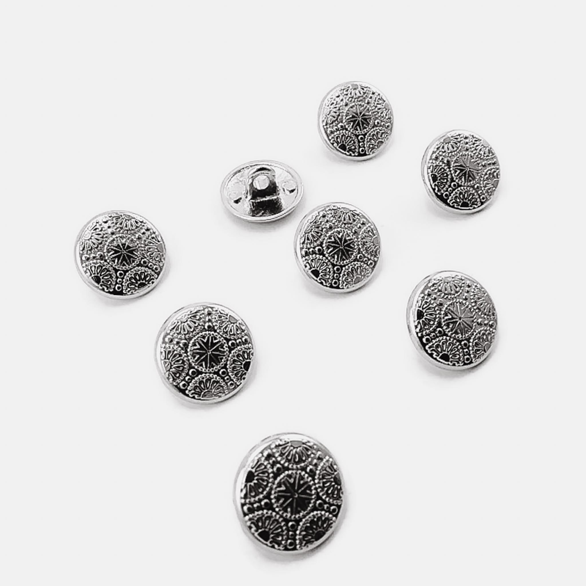 15 mm - 24 L Gold Plated Blazer Jacket Button Cufflinks Set of 8 Motif Patterned
