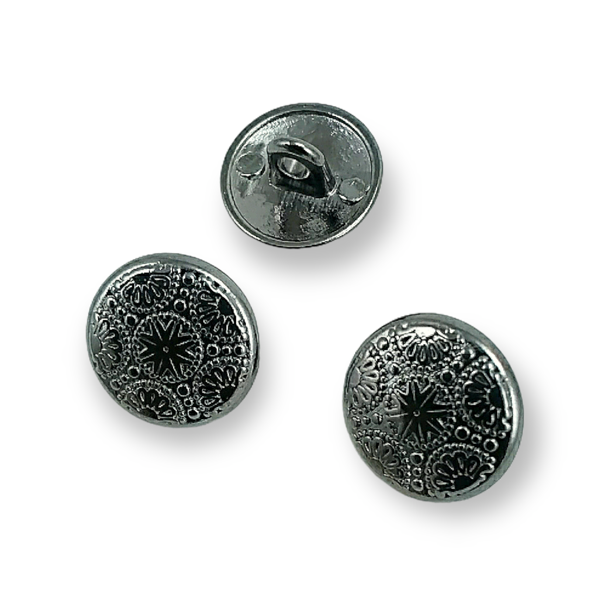 Metal Cufflinks Shank Button Motif Patterned 15 mm - 24 L E 116 Metal Cufflinks Shank Button Motif Patterned 15 mm - 24 L E 116