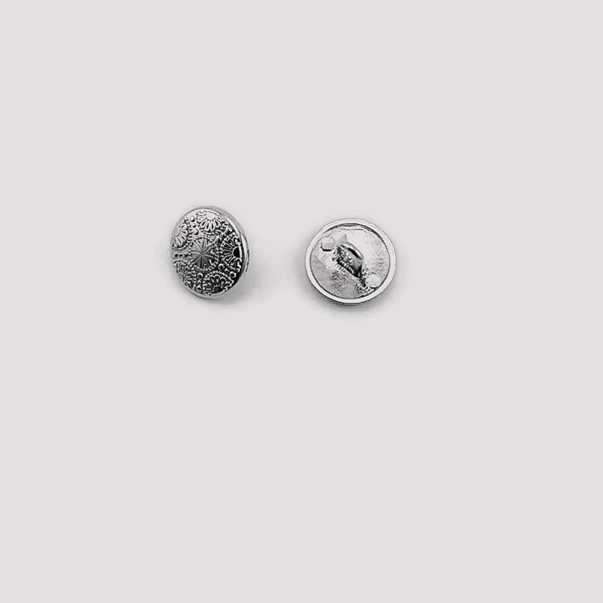 Metal Cufflinks Shank Button Motif Patterned 15 mm - 24 L E 116