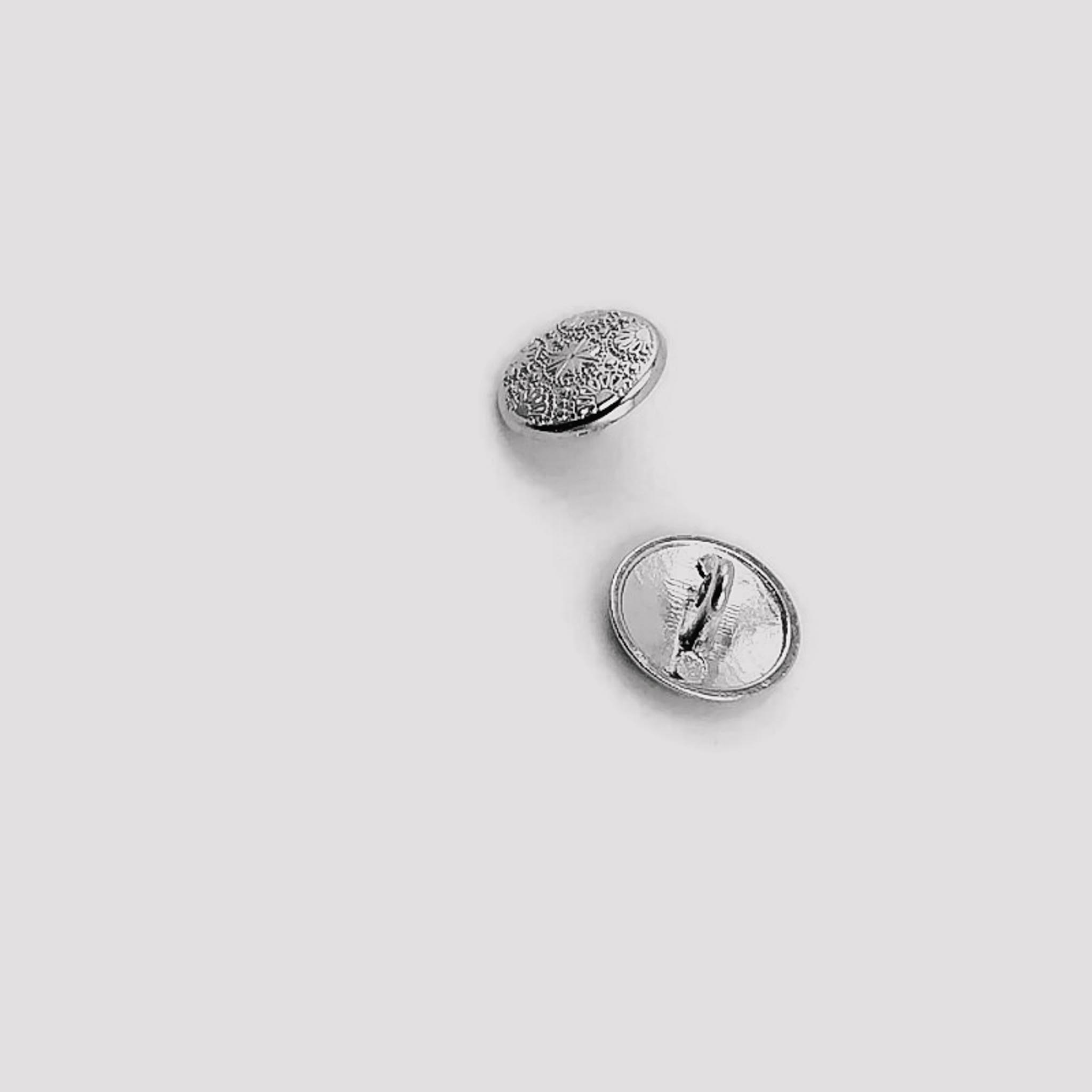 Metal Cufflinks Shank Button Motif Patterned 15 mm - 24 L E 116