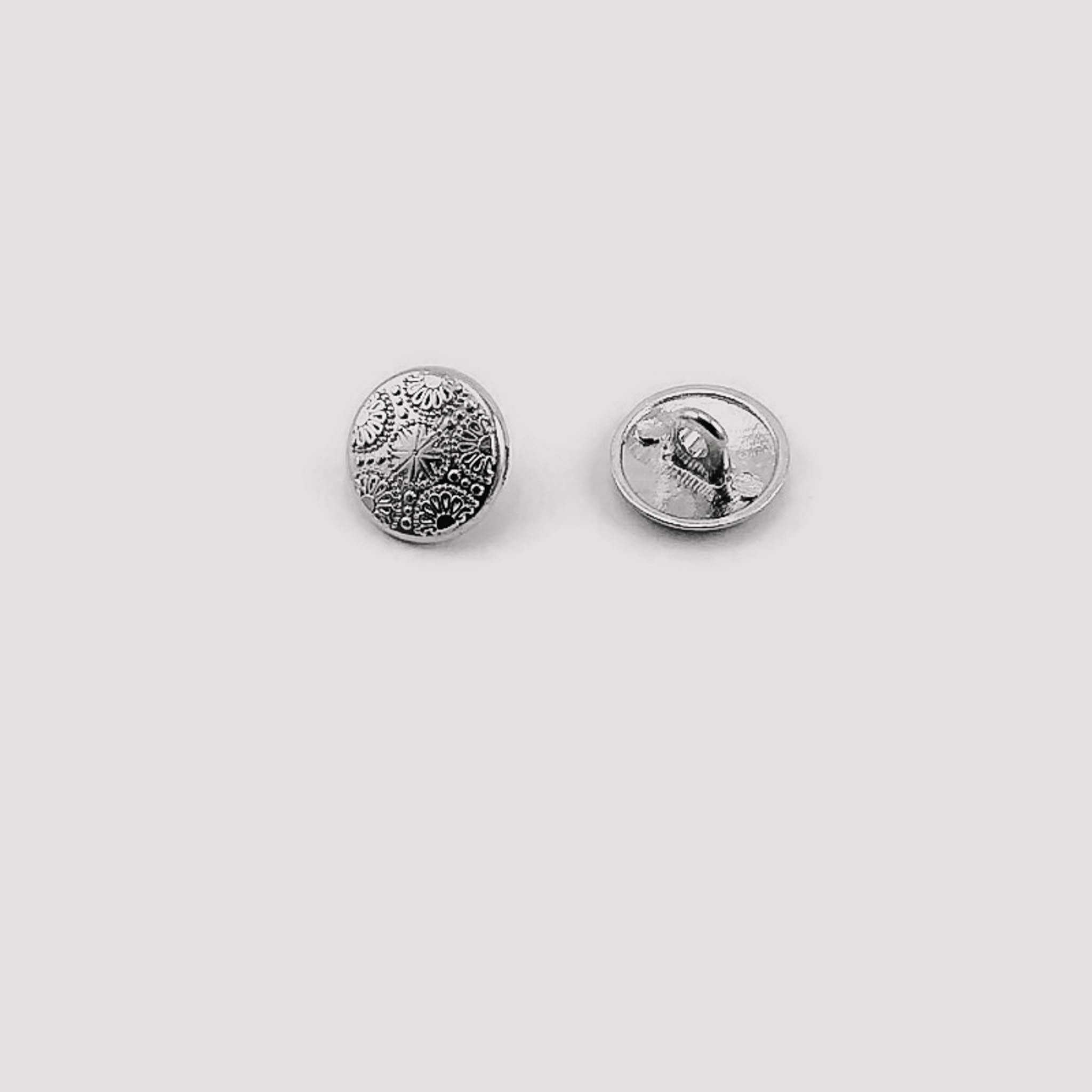 Metal Cufflinks Shank Button Motif Patterned 15 mm - 24 L E 116