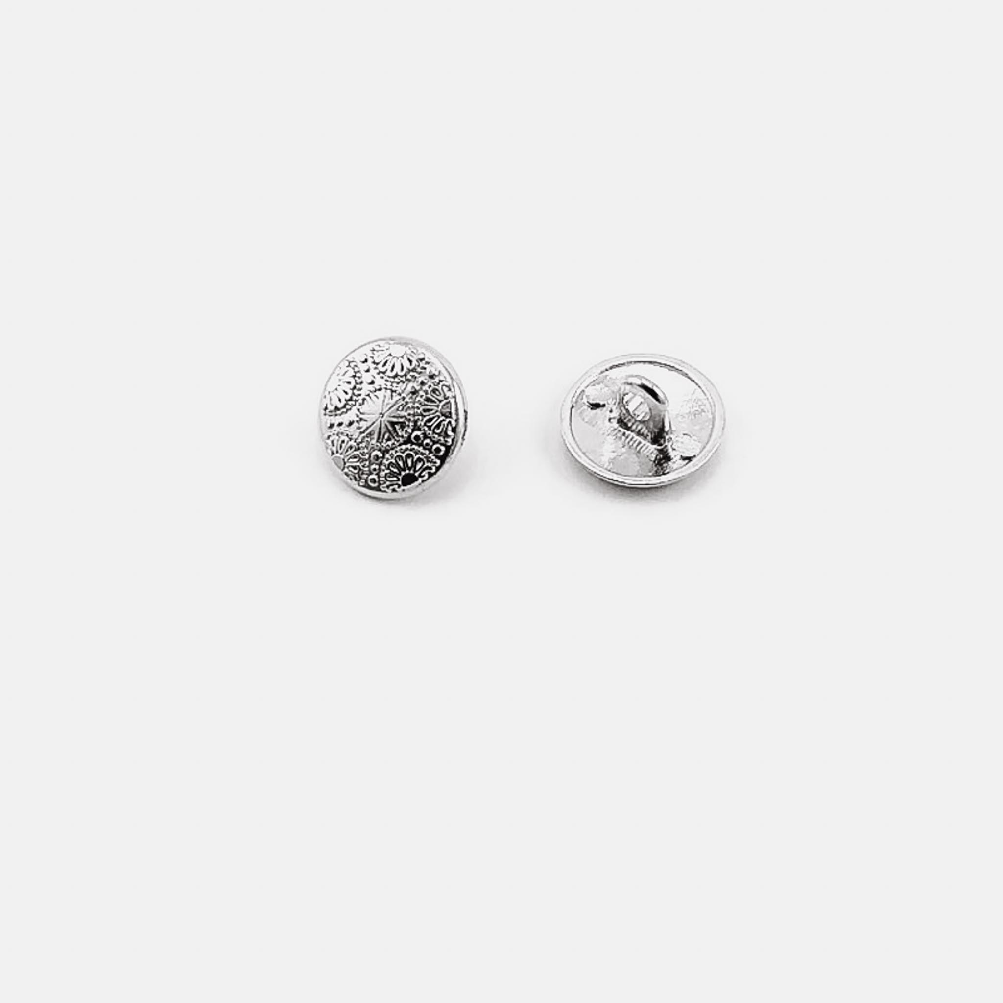 Metal Cufflinks Shank Button Motif Patterned 15 mm - 24 L E 116