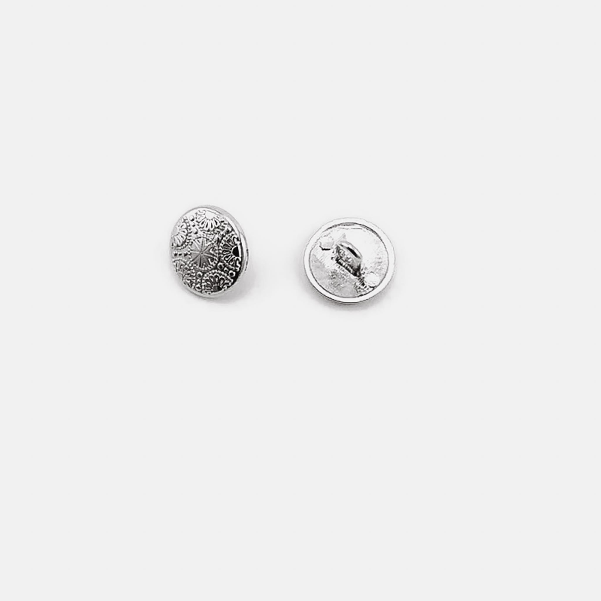 Metal Cufflinks Shank Button Motif Patterned 15 mm - 24 L E 116