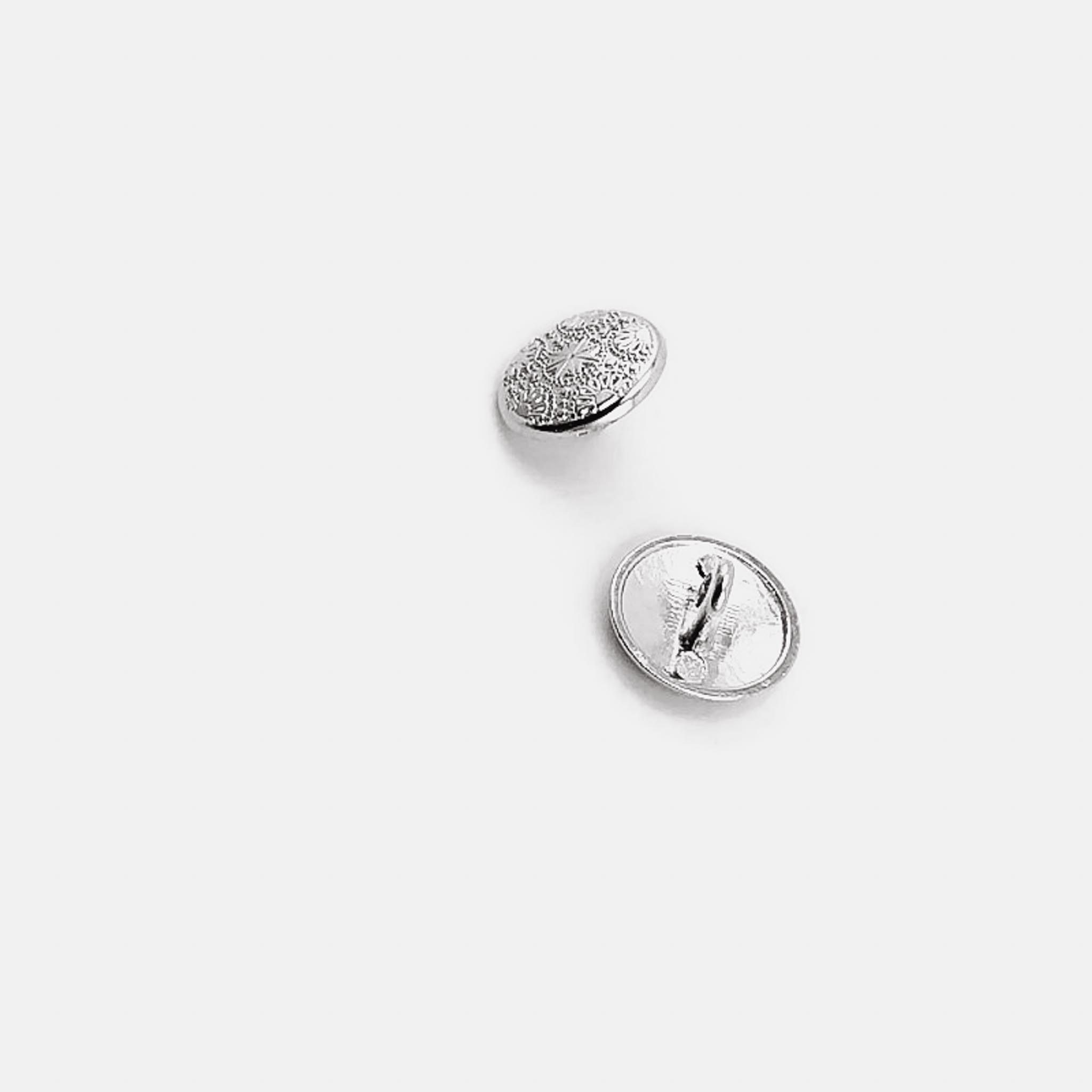 Metal Cufflinks Shank Button Motif Patterned 15 mm - 24 L E 116