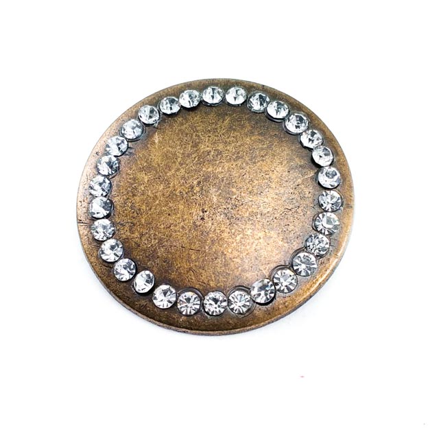 Kaban Düğmesi Cam Taşlı Ayaklı Düğme 39 mm - 64 boy  E 129